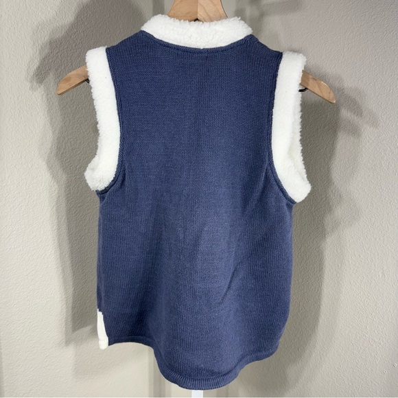 Christmas Sweater Embroidered sequins Faux Fur Trim Holiday Santa Reindeer MP - Picture 4 of 6